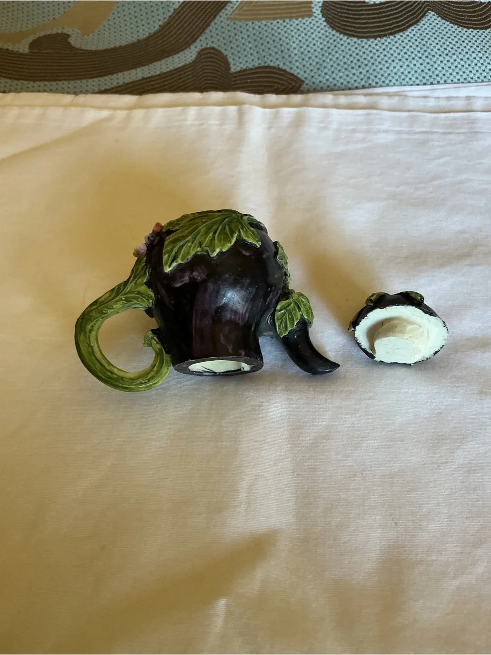 Whimsical Eggplant-Shaped Mini Teapot